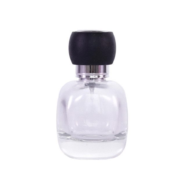 Frasco de vidro de perfume de luxo de 20 ml com tampa preta