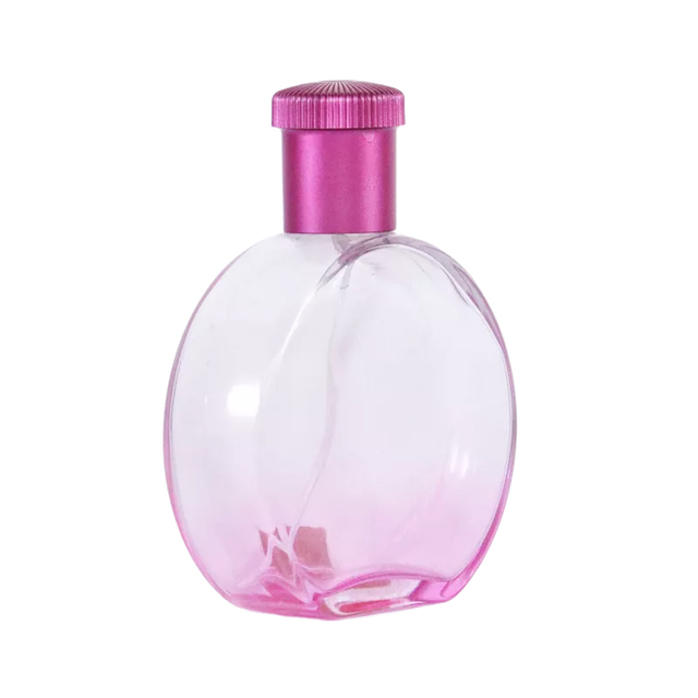 Garrafa de vidro spray de perfume rosa portátil em miniatura