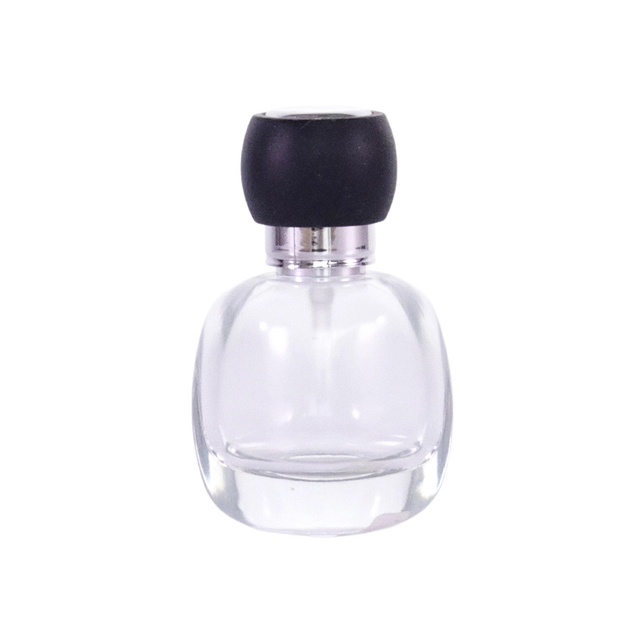 Frasco de vidro de perfume de luxo de 20 ml com tampa preta