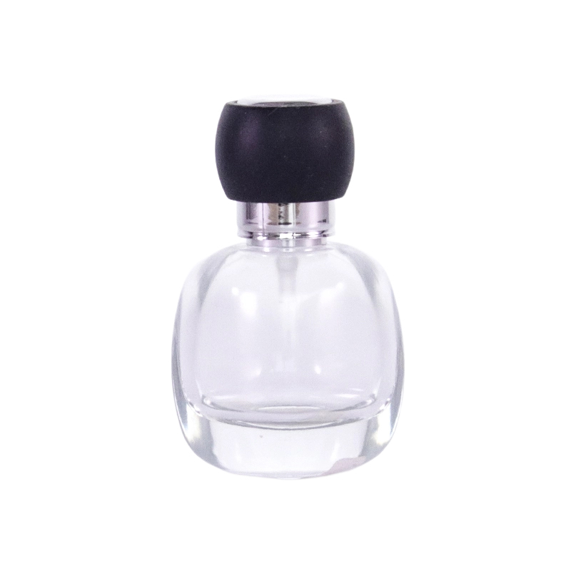 Frasco de vidro de perfume de luxo de 20 ml com tampa preta